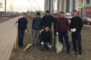 Сегодня дружная команда KazakhExport внесла свой вклад в чистоту города!